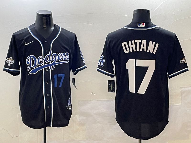 Men Los Angeles Dodgers #17 Ohtani Black Fashion Game 2025 Nike MLB Jersey style 3065